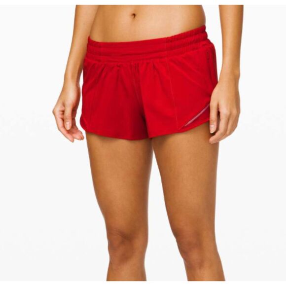 Women Lululemon Hotty Hot Short II *2.5" Low Rise in Dark Red Size 10 Regular - Picture 1 of 9